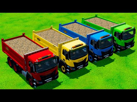 LOAD AND TRANSPORT STONES IN CONTAINERS WITH JOHN DEERE TRACTORS & DUMP TRUCK | Farming Simulator 22