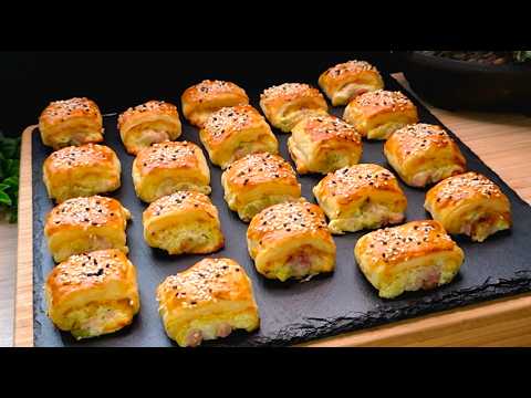 Hast du Blätterteig? Niemand glaubt, wie einfach dieser Trick ist! (Käse-Schinken-Bomben 🧀🍖)