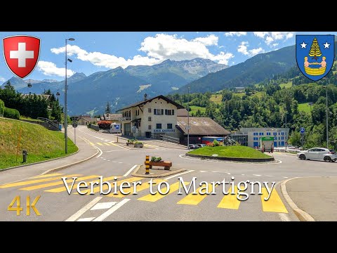 Driving from Verbier to Martigny 🇨🇭 | Stunning Swiss Alps Mountain Road in Summer