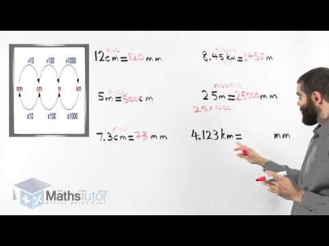Part of a video titled Maths Help - Converting Units of Length - YouTube