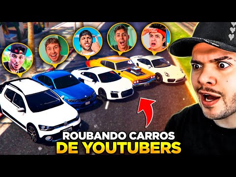 ROUBANDO CARROS de YOUTUBERS FAMOSOS no GTA 5!!😱 (INACREDITÁVEL)