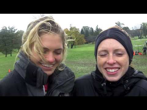 Victoria Coates and Julie-Anne Staehli after the 2013 OUA cross-country championships