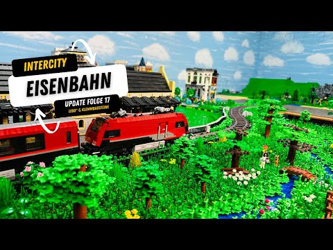 Eisenbahnstrecke + Intercity - Bau einer Lego & Klemmbaustein Stadt - Übergang Fluss & See Folge 17