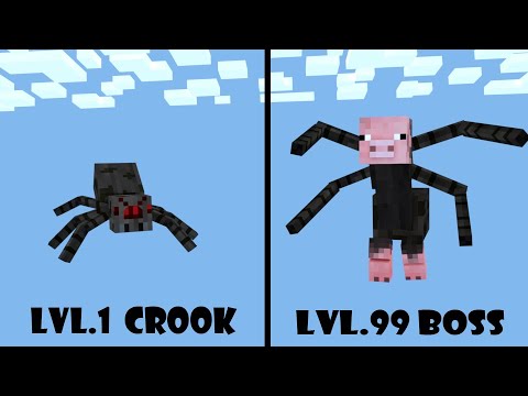 Monster School:Lvl.1 Crook vs Lvl.99 Boss-(Minecraft Animation)