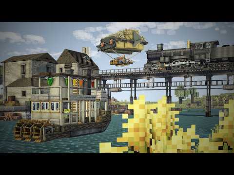 Airships & Paddle Steamboat in Minecraft Create Mod! (Create Mod Ep.7)