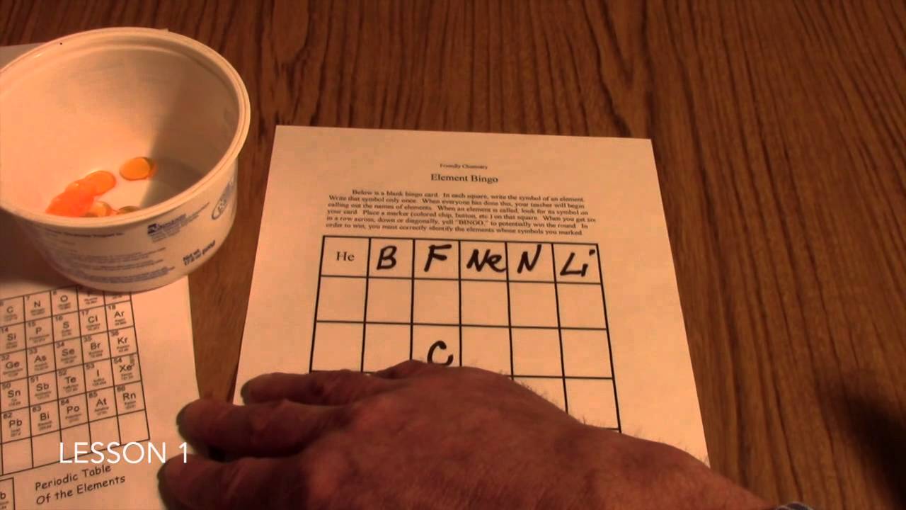 Friendly Chemistry Lesson 1 Element Bingo