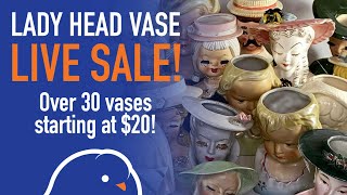 Vintage Lady Head Vase Live Sale