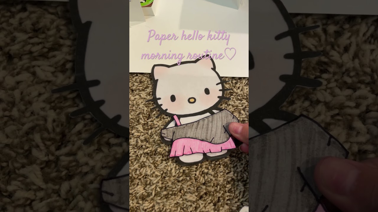 Paper hello kitty morning routine♡