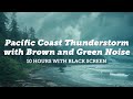 Pacific Coast Storm: Gusting Wind, Ocean Waves and Distant Thunder for Sleep | 10 Hours Black Screen