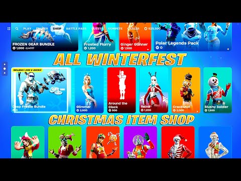 Fortnite Winterfest ITEM SHOP All Christmas Skins, Emotes and Bundles!