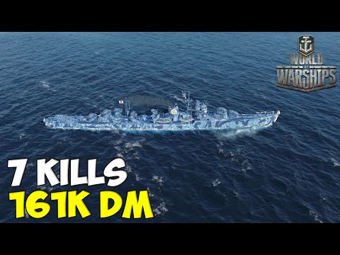 World of WarShips | Akizuki | 7 KILLS | 161K Damage - Replay Gameplay 4K 60 fps