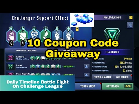 10 Coupon Code Giveaway | Daily Timeline Battle Fight On Challenge League - Marvel Future Fight