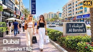 🇦🇪 DUBAI | Al BARSHA 1 & 2 EVENING WALKING TOUR 4K | BARSHA HEIGHTS & MALL OF TH