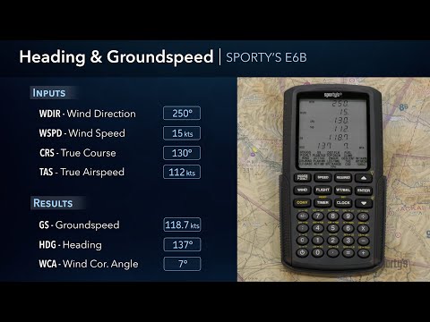 How to use Sporty's E6B Flight Computer - sample problems (heading/groundspeed, crosswind/headwind)