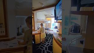 Pacific (carnival) Encounter  mini suite four berth room tour for our family cruise. (Room 9724)