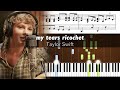 Taylor Swift ​my Tears Ricochet Long Pond Studio Accurate Piano Tutorial With Sheet Music