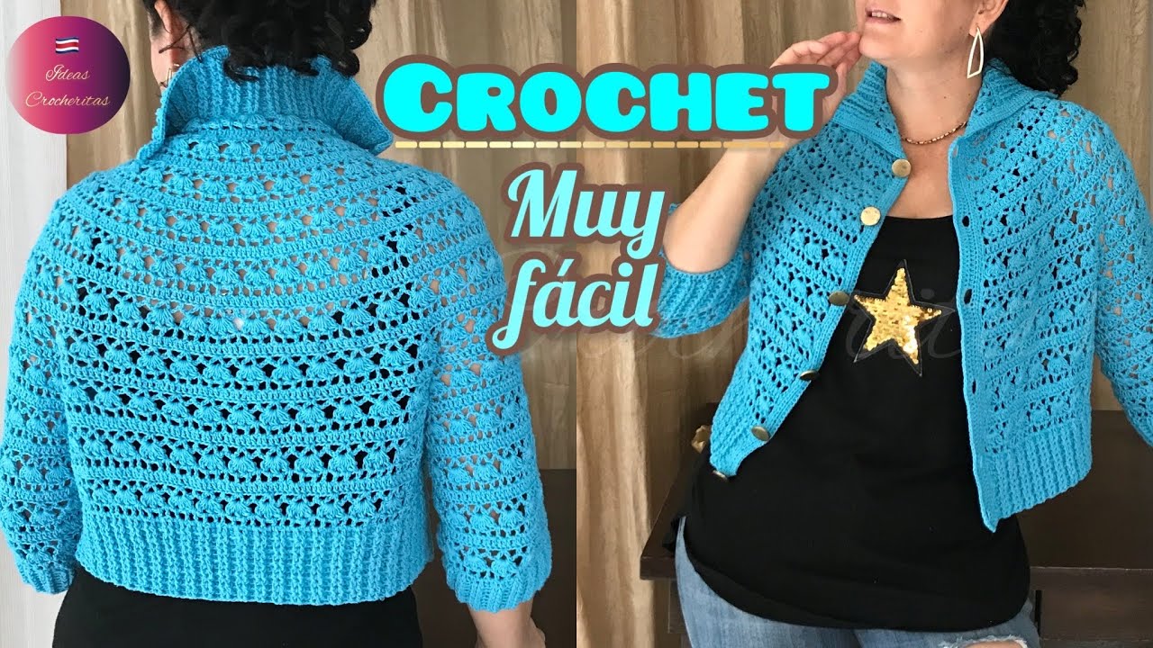 SUÉTER TEJIDO 🧶 A CROCHET. Súper fácil 👍
