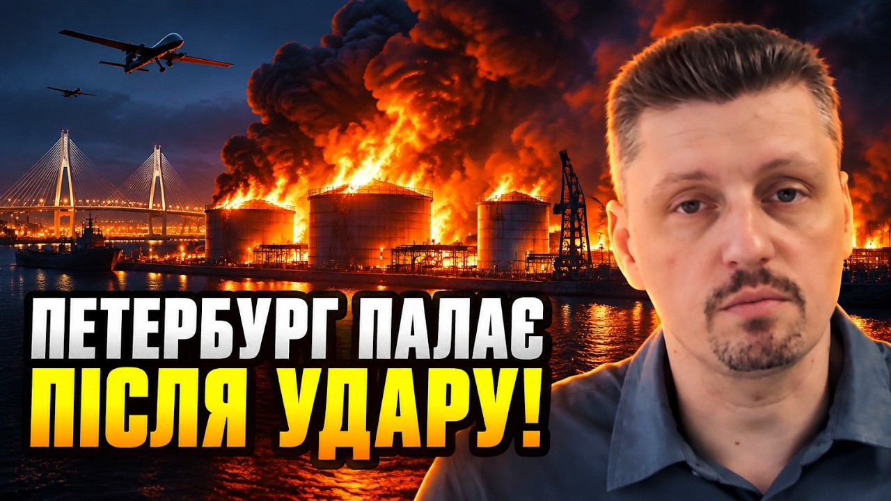 🔥 Потужний удар дронів по Пітеру: спалахнув гігантський нафтовий термінал ?