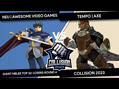 Collision 2023 Giant Melee - Awesome Video Games (Marth) VS Axe (Ganondorf) -Top 8- Losers Quarters