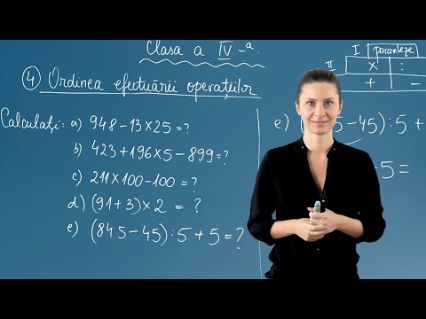 Ordinea efectuării operațiilor - Matematica - Clasa IV-a
