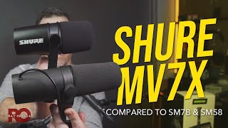 Video thumbnail for Shure MV7X Microphone Review with Samples Comparing the SM7B and SM58 by Ray Ortega