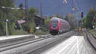 preview picture of video 'Prien am Chiemsee 13.10.2012 mit einer ALEX-Lok auf Abwegen und Railjets'