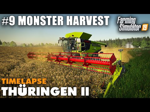 Thüringen II Timelapse #9 Claas Monster Harvest, Farming Simulator 19