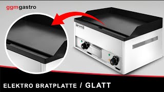 Elektro Bratplatte - 4,4 kW - Glatt - Bratfläche: 600x335mm