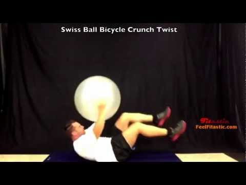 Swiss Ball Bicycle Crunch Twist