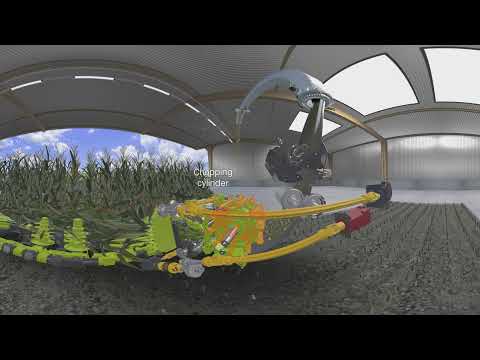 CLAAS JAGUAR 900. Crop flow 360° degrees. Virtual reality.