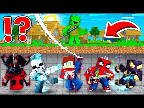 All Spiderman Suits Speedrunner vs Hunter in Minecraft - Maizen JJ and Mikey