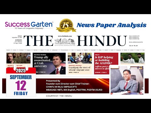 Newspaper Analysis - The Hindu Daily, Chintu M Raju!