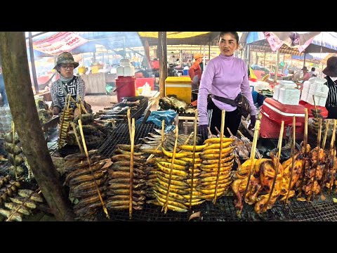 Cambodia Countryside Street Food @ Oudong Market Resort, Kandal Province, Khmer food & More