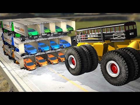 Beamng drive - Giants Machines Crushes Cars #10
