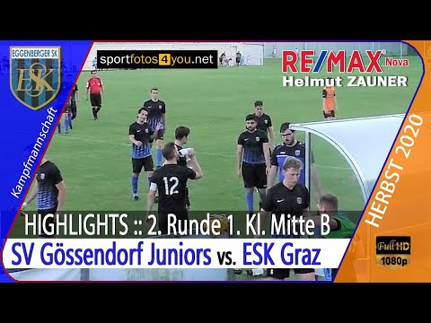🔵 2. Runde 1. Kl. Mitte B ⚽️ SV Gössendorf Juniors 🆚 ESK Graz ⚽️ vom 05.09.2020