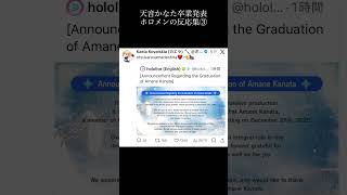 【ホロライブ】天音かなた卒業 ホロメンの反応集③ #ホロライブ #天音かなた #卒業発表 #shorts