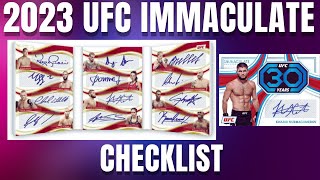 2023 UFC Immaculate Checklist and Product Overview