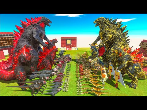 Dark Devil Monster War - Team Legendary Devil Godzilla 2014 VS Team Yellow Thunder Godzilla - ARBS