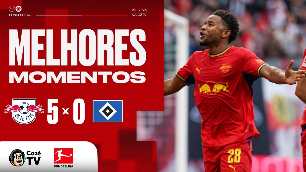 MELHORES MOMENTOS: RB LEIPZIG 5 X 0 HAMBURGO | BUNDESLIGA 26/27 | 3ª RODADA
