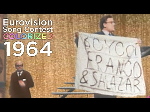 Eurovision 1964: “Boycott Franco & Salazar” moment [COLORIZED]