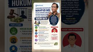Singgung Hukum Islam, Mahfud MD Nilai Koruptor Seperti Dadan Hindayana Pantas Dihukum Mati