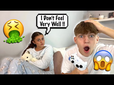 Pretending To Be Sick Whilst My Boyfriend Plays Fifa...*Cute Reaction*