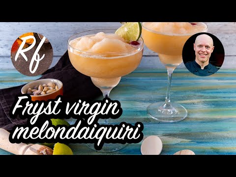 Bjud på en daiquirimocktail - prova min frysta virgin melondaiquiri med mixad melon och is som smaksätts likt en Daiquiri med färskpressad lime och romessens istället för rom. >