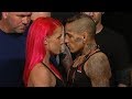 Gillian Robertson Vs Sarah Frota Weigh In Face Off UFC 240 Holloway Vs Edgar R WMMA
