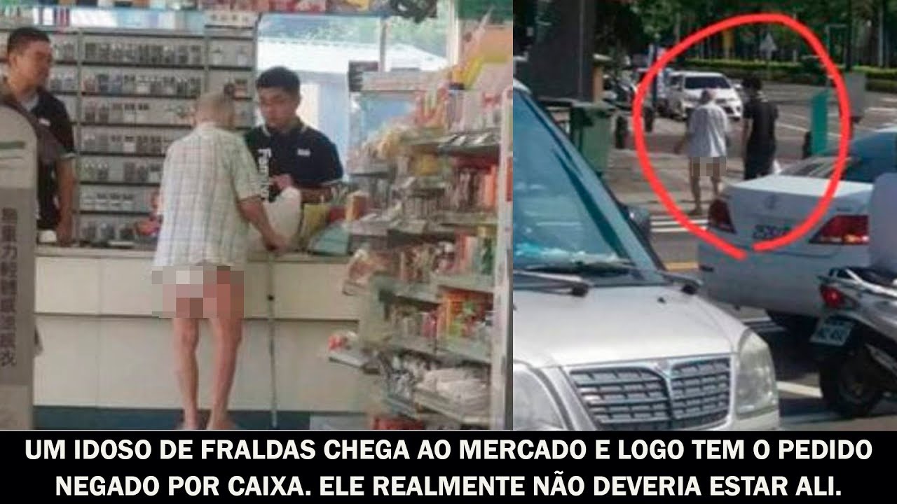 Um idoso de fraldas chega ao mercado e logo tem o pedido negado. Ele não deveria estar ali.