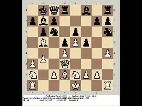 Ponkratov, Pavel vs Avalyan, Artur | Aeroflot Chess Open A 2025, Moscow Russia