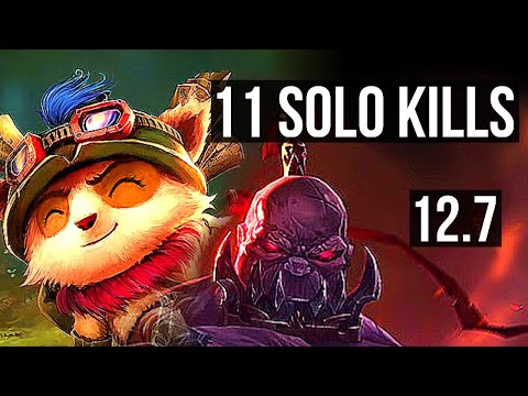 TEEMO vs SION (TOP) | 11 solo kills, Rank 6 Teemo | EUW Master | 12.7