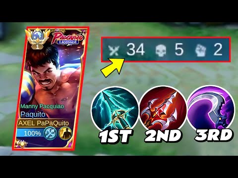 GOD OF PAQUITO!! 34 KILLS IN JUST 12 MINUTES | PAQUITO GLOBAL GAMEPLAY | MLBB