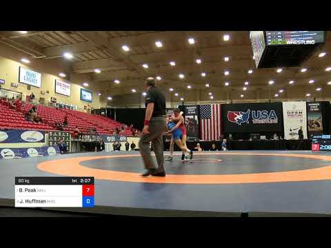 2018 Marine Corps US Open/UWW Junior Greco Roman 60 Semis - Benjamin Peak (NMU-) Vs. Jack Huffman