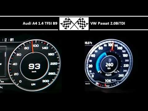 Audi A4 1.4 TFSI B9 VS. VW Passat 2.0BiTDI - Acceleration 0-100km/h
